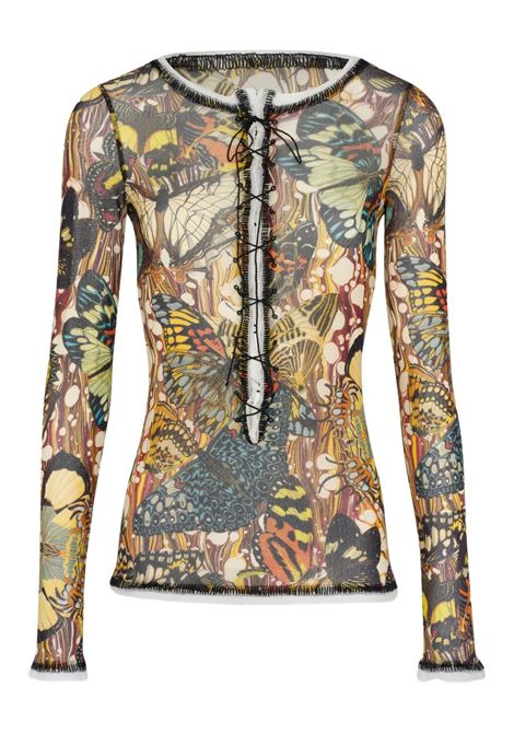 mesh top ls woman yellow and multicolor JEAN PAUL GAULTIER | 26/01-W-TO448-M020P1090